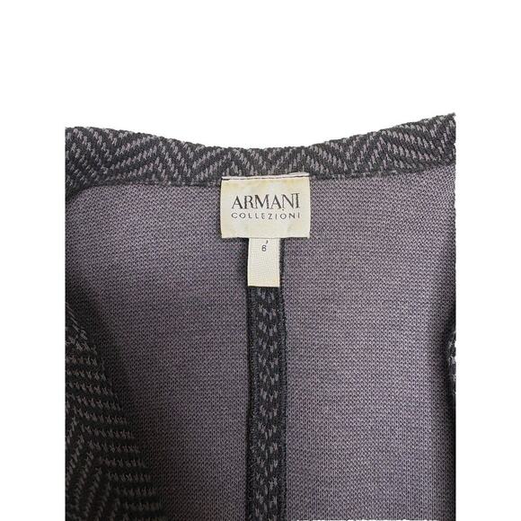Armani Collezioni Black/grey Chevron Stretch Knit Women’s Blazer Size 6 - Picture 4 of 4